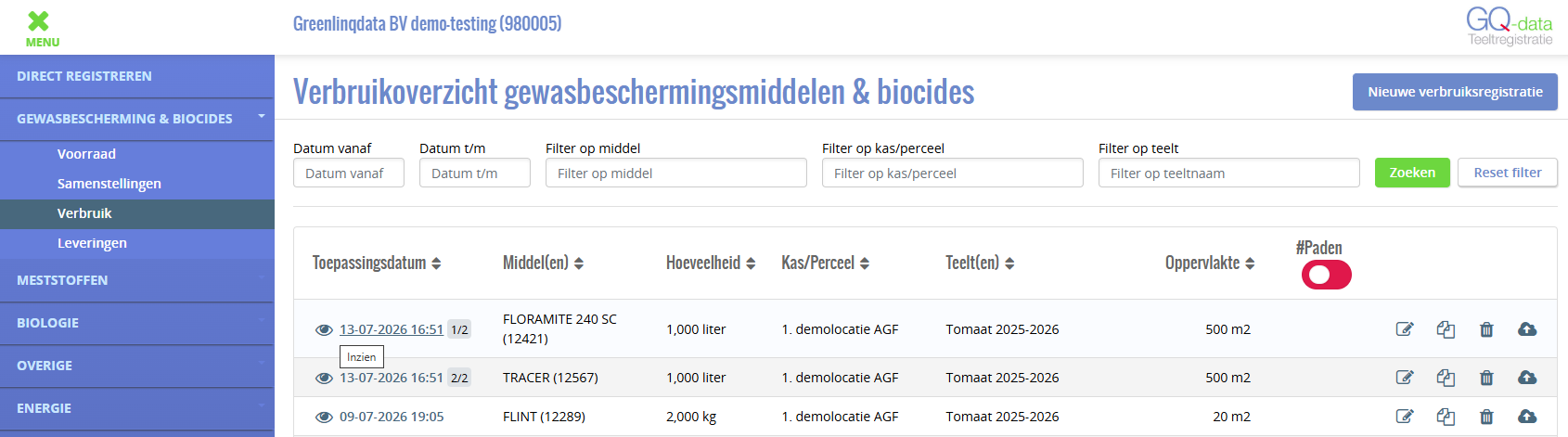 Verbruiksoverzicht gewasbeschermingsmiddelen en biociden